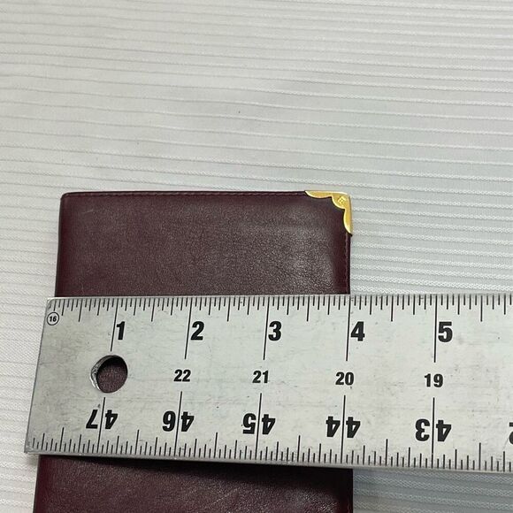 Balenciaga Paris Maroon Deep Red VTG Leather Wallet - Picture 3 of 9